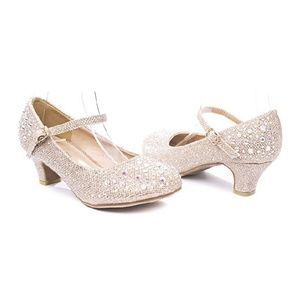 *SOLD* Gold Rhinestone Girls Maryjane formal shoes